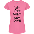 Keep Calm and Skydive Funny Skydiving Womens Petite Cut T-Shirt Azalea