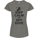 Keep Calm and Skydive Funny Skydiving Womens Petite Cut T-Shirt Charcoal