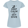 Keep Calm and Skydive Funny Skydiving Womens Petite Cut T-Shirt Light Blue