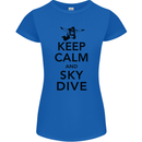 Keep Calm and Skydive Funny Skydiving Womens Petite Cut T-Shirt Royal Blue