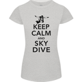 Keep Calm and Skydive Funny Skydiving Womens Petite Cut T-Shirt Sports Grey
