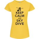 Keep Calm and Skydive Funny Skydiving Womens Petite Cut T-Shirt Yellow