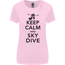 Keep Calm and Skydive Funny Skydiving Womens Wider Cut T-Shirt Light Pink