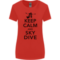 Keep Calm and Skydive Funny Skydiving Womens Wider Cut T-Shirt Red