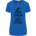 Keep Calm and Skydive Funny Skydiving Womens Wider Cut T-Shirt Royal Blue