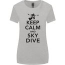 Keep Calm and Skydive Funny Skydiving Womens Wider Cut T-Shirt Sports Grey