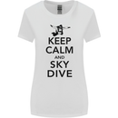 Keep Calm and Skydive Funny Skydiving Womens Wider Cut T-Shirt White