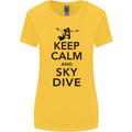 Keep Calm and Skydive Funny Skydiving Womens Wider Cut T-Shirt Yellow