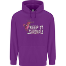 Keep It Shrimple Funny Shrimp Prawns Childrens Kids Hoodie Purple