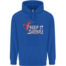 Keep It Shrimple Funny Shrimp Prawns Childrens Kids Hoodie Royal Blue