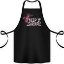 Keep It Shrimple Funny Shrimp Prawns Cotton Apron 100% Organic Black