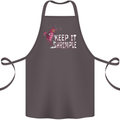 Keep It Shrimple Funny Shrimp Prawns Cotton Apron 100% Organic Dark Grey