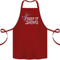 Keep It Shrimple Funny Shrimp Prawns Cotton Apron 100% Organic Maroon