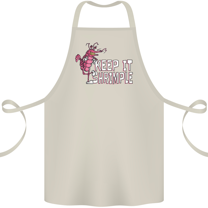 Keep It Shrimple Funny Shrimp Prawns Cotton Apron 100% Organic Natural