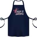 Keep It Shrimple Funny Shrimp Prawns Cotton Apron 100% Organic Navy Blue