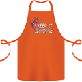 Keep It Shrimple Funny Shrimp Prawns Cotton Apron 100% Organic Orange