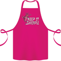 Keep It Shrimple Funny Shrimp Prawns Cotton Apron 100% Organic Pink