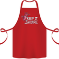 Keep It Shrimple Funny Shrimp Prawns Cotton Apron 100% Organic Red