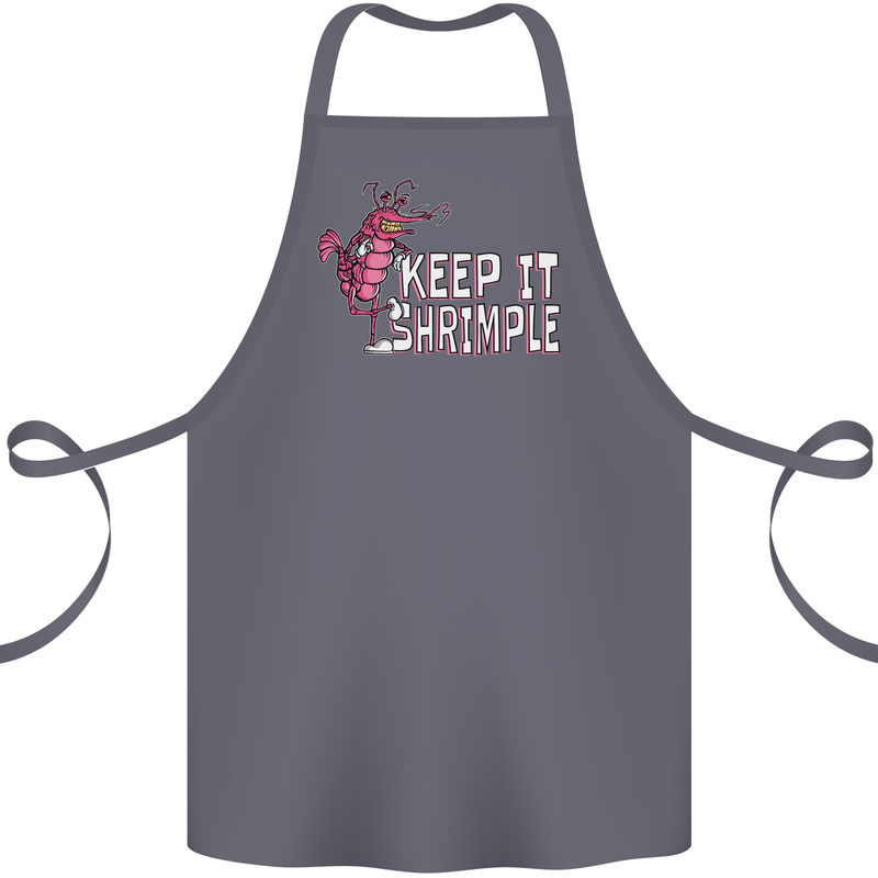 Keep It Shrimple Funny Shrimp Prawns Cotton Apron 100% Organic Steel