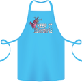 Keep It Shrimple Funny Shrimp Prawns Cotton Apron 100% Organic Turquoise