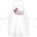 Keep It Shrimple Funny Shrimp Prawns Cotton Apron 100% Organic White