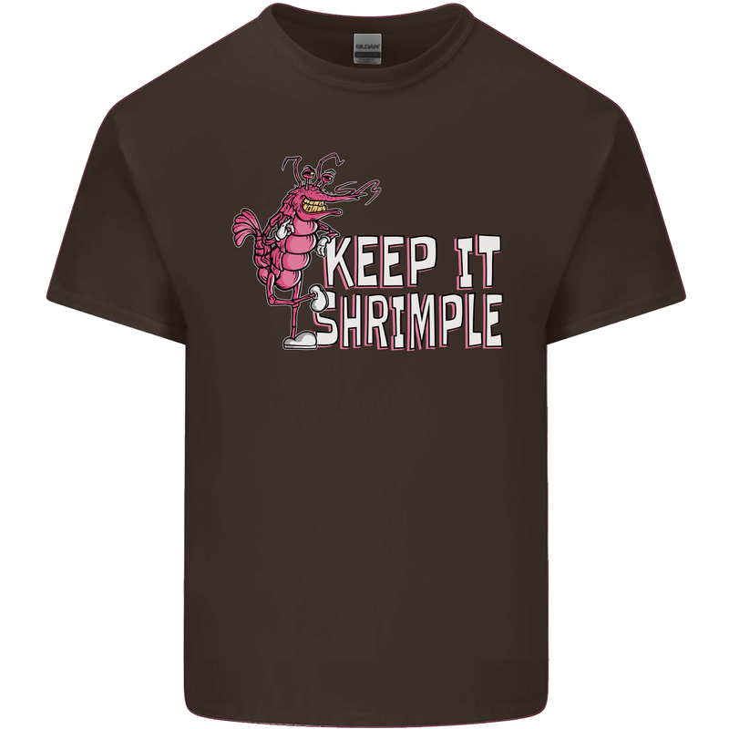 Keep It Shrimple Funny Shrimp Prawns Kids T-Shirt Childrens Chocolate
