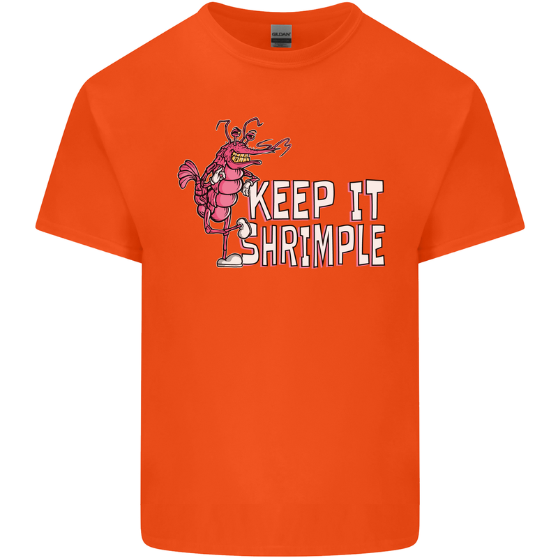 Keep It Shrimple Funny Shrimp Prawns Kids T-Shirt Childrens Orange