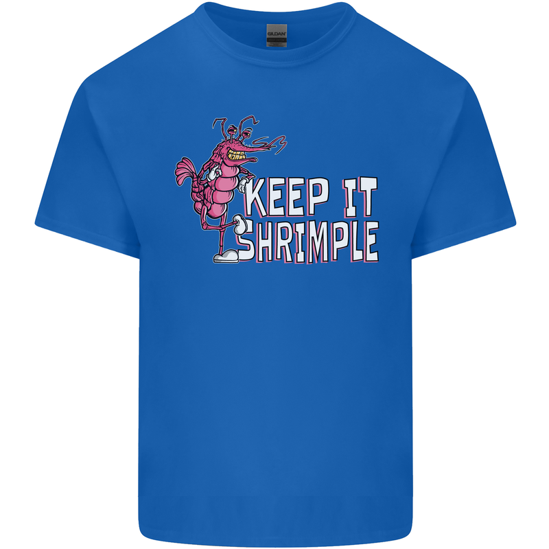 Keep It Shrimple Funny Shrimp Prawns Kids T-Shirt Childrens Royal Blue