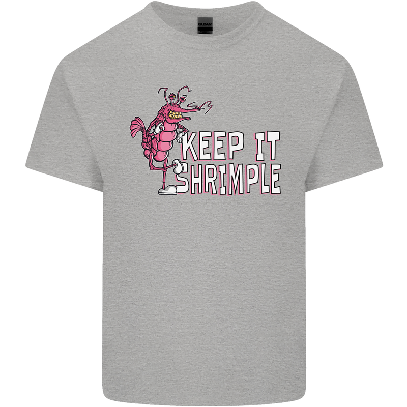 Keep It Shrimple Funny Shrimp Prawns Kids T-Shirt Childrens Sports Grey