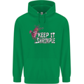 Keep It Shrimple Funny Shrimp Prawns Mens 80% Cotton Hoodie Irish Green