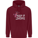 Keep It Shrimple Funny Shrimp Prawns Mens 80% Cotton Hoodie Maroon