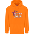 Keep It Shrimple Funny Shrimp Prawns Mens 80% Cotton Hoodie Orange