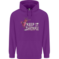 Keep It Shrimple Funny Shrimp Prawns Mens 80% Cotton Hoodie Purple