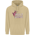 Keep It Shrimple Funny Shrimp Prawns Mens 80% Cotton Hoodie Sand