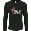 Keep It Shrimple Funny Shrimp Prawns Mens Long Sleeve T-Shirt Black
