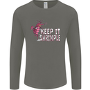 Keep It Shrimple Funny Shrimp Prawns Mens Long Sleeve T-Shirt Charcoal