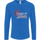 Keep It Shrimple Funny Shrimp Prawns Mens Long Sleeve T-Shirt Royal Blue