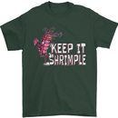 Keep It Shrimple Funny Shrimp Prawns Mens T-Shirt Cotton Gildan Forest Green