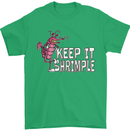 Keep It Shrimple Funny Shrimp Prawns Mens T-Shirt Cotton Gildan Irish Green