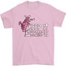 Keep It Shrimple Funny Shrimp Prawns Mens T-Shirt Cotton Gildan Light Pink