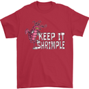 Keep It Shrimple Funny Shrimp Prawns Mens T-Shirt Cotton Gildan Red