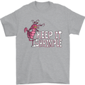 Keep It Shrimple Funny Shrimp Prawns Mens T-Shirt Cotton Gildan Sports Grey