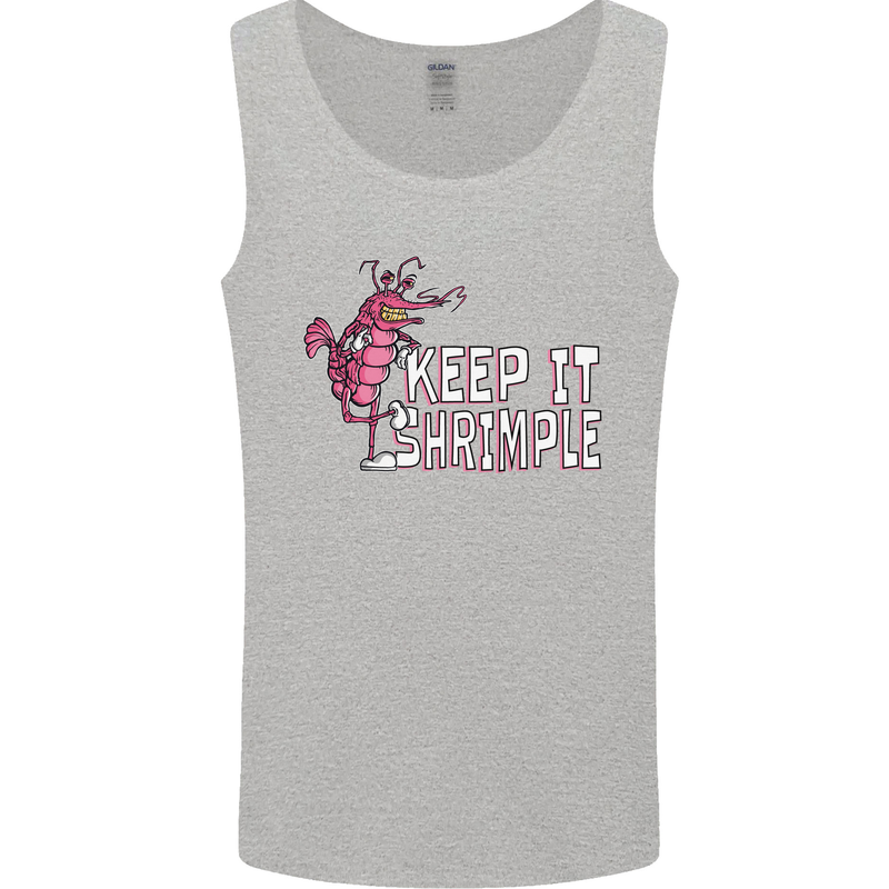 Keep It Shrimple Funny Shrimp Prawns Mens Vest Tank Top Sports Grey