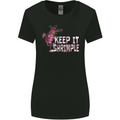 Keep It Shrimple Funny Shrimp Prawns Womens Wider Cut T-Shirt Black