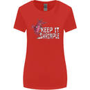 Keep It Shrimple Funny Shrimp Prawns Womens Wider Cut T-Shirt Red