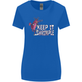 Keep It Shrimple Funny Shrimp Prawns Womens Wider Cut T-Shirt Royal Blue