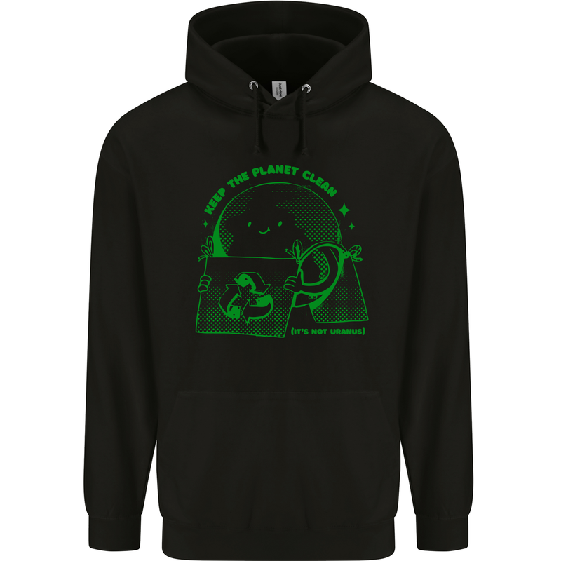 Keep the Planet Clean Climate Change Childrens Kids Hoodie Black