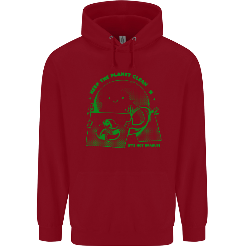Keep the Planet Clean Climate Change Childrens Kids Hoodie Red