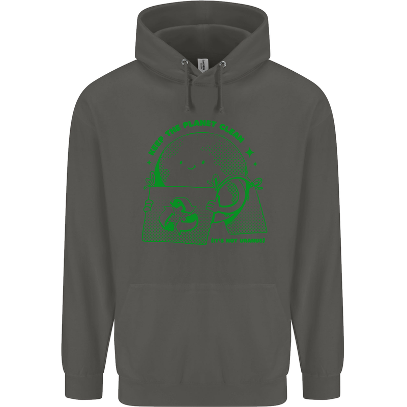 Keep the Planet Clean Climate Change Childrens Kids Hoodie Storm Grey
