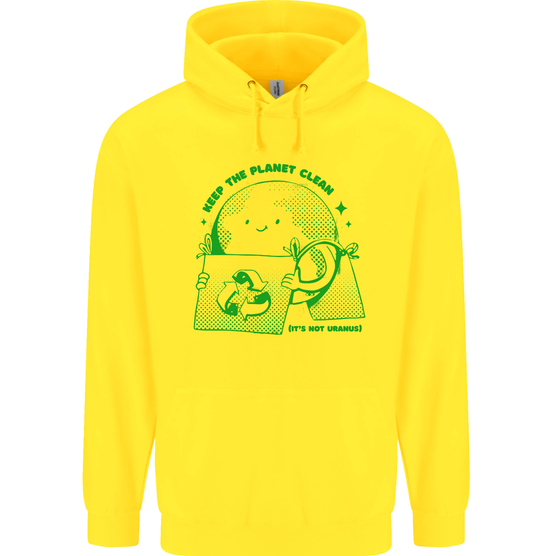 Keep the Planet Clean Climate Change Childrens Kids Hoodie Yellow